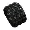 Comfort Fit Adjustable Bracelet Three Row Square Studs Punk Design Soft Leather for Stylish Daily Fashion