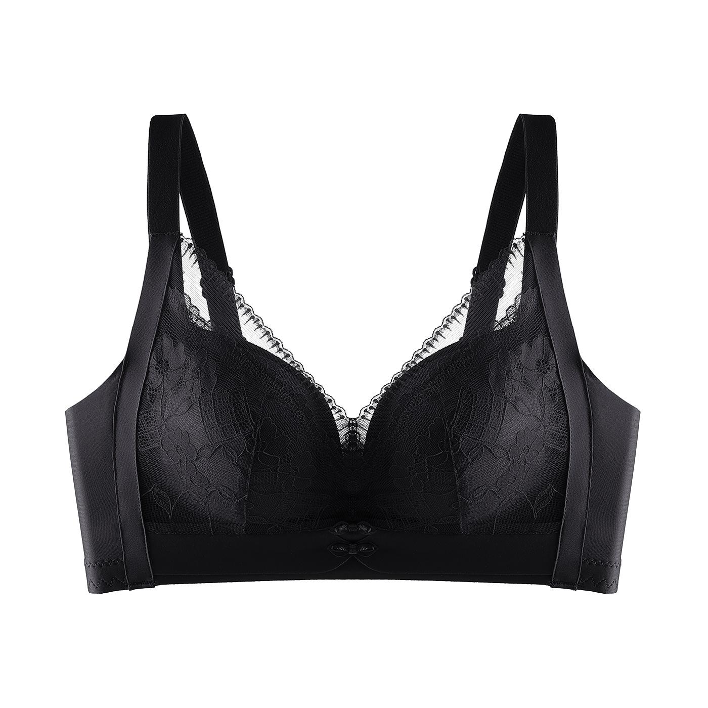 

Thickened CM bra cover, no steel ring adjustment lace, small breasts show large, gather and close secondary breasts 40/90A чорний