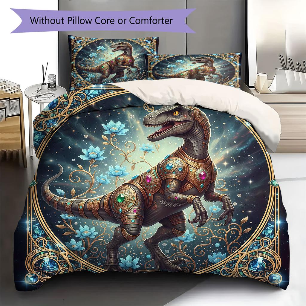 DiamondDarkCreatures Pattern Bedding Quilt Set Quilt Cover Pillowcase Home Decoration Birthday Gift (1 * duvet cover + 2 * pillowcase, without core)
