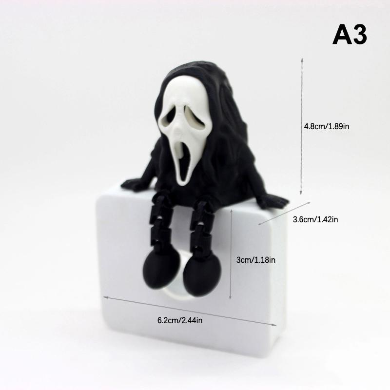 3D-gedruckte niedliche Geisterfiguren Fidget-Spielzeug Gelenkliche Geister-Kürbis-Statue Schreibtischdekoration Ornamente Halloween-Geschenk