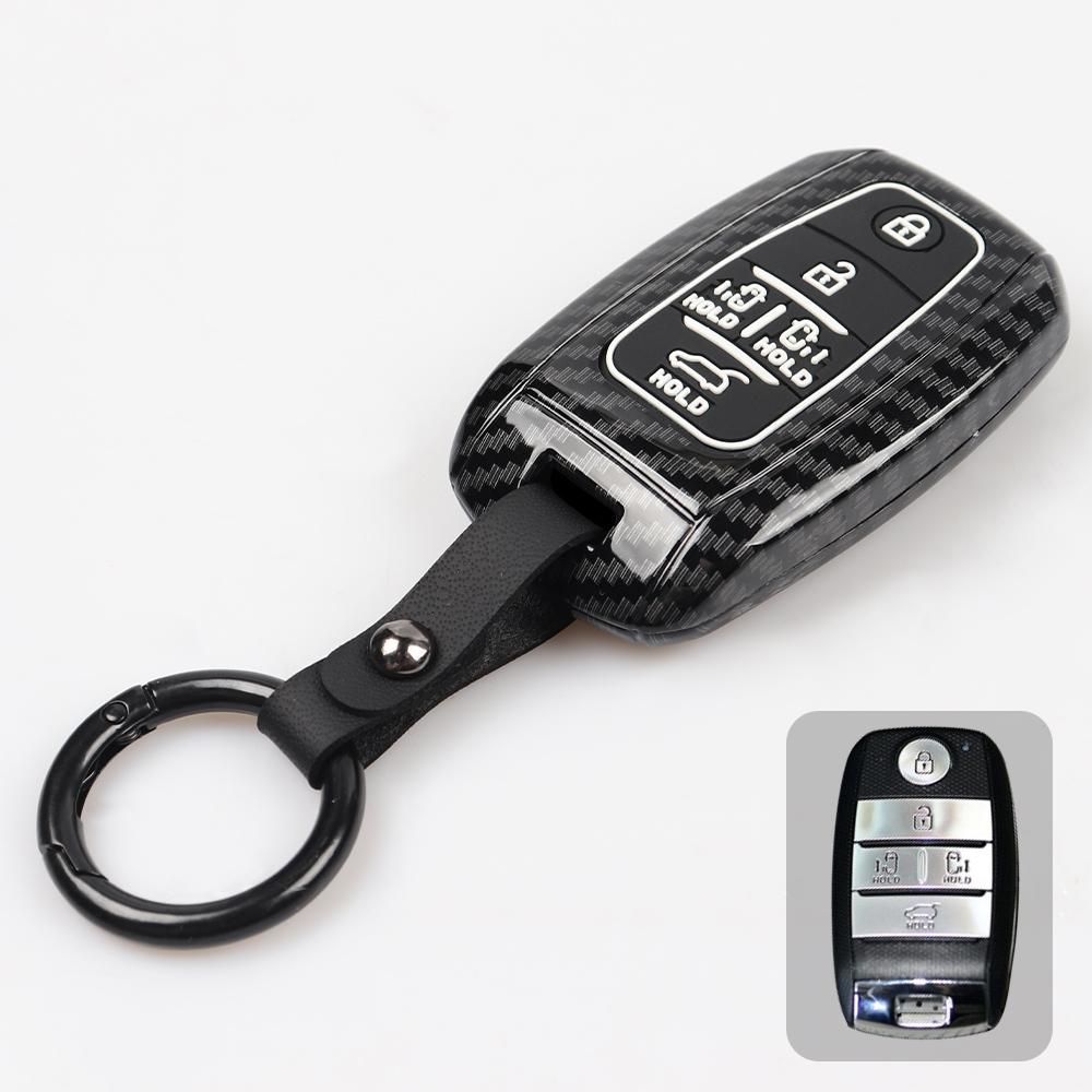 For Kia Sedona Grand Carnival 2015 2016 2017 2018  Stonic Forte Niro Soul Sorento ABS Carbon Car Key Cover Case