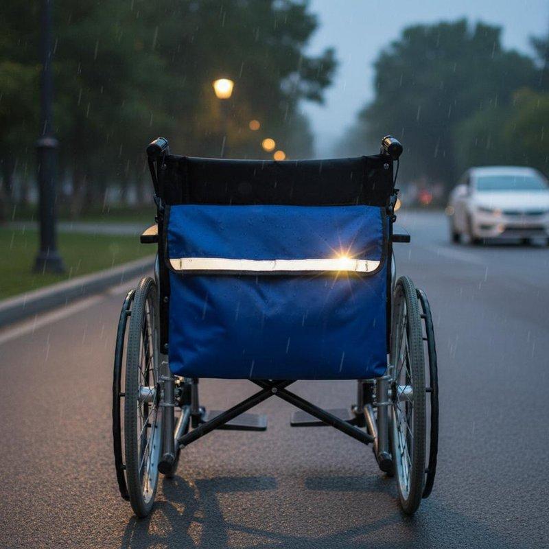 Wheelchair Storage Bag Adjustable Straps Wheelchair Back Pouch Mobility Aid Storage Bag Water-Resistant Mobility Aid Accessory