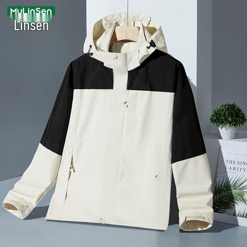 MULINSEN Women s Outdoor Windproof Water-Repellent Color-Block Jacket 4XL