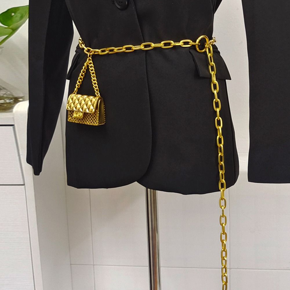 Jeans Trousers Casual Metal Bag Waistband Tassel Waist Strap Gold Chain Belt Trouser Dress Belts