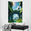 VIKAMA Fantasy Pixel Style Tapestry Sunshine Canyon Floating Island Living Room Bedroom Game Room Decoration