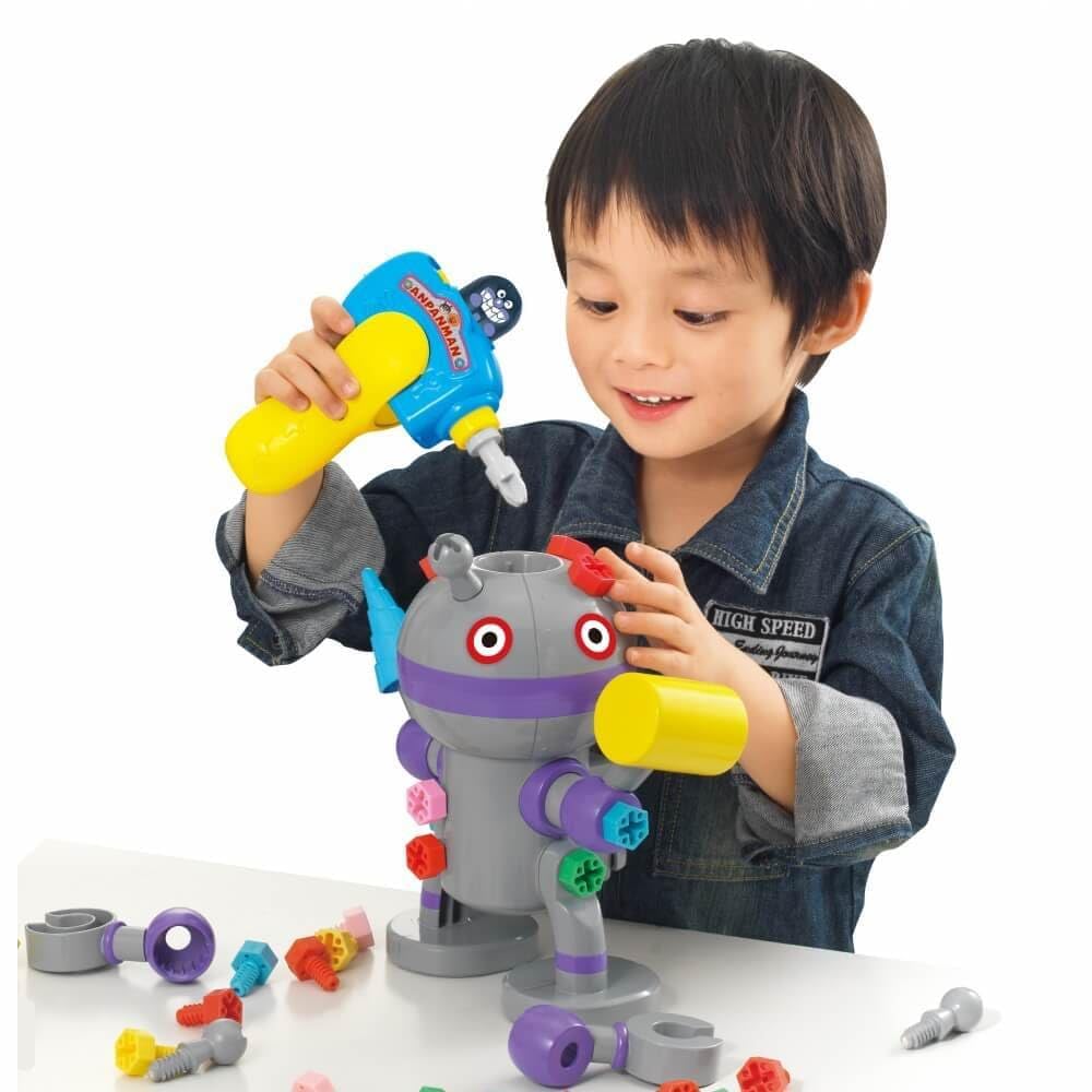 SEGA FAVE Anpanman Bloques de Construcción DIY para Edades 3+ Juguete, ¡En Movimiento! Pasos Tornillo-Tornillo,