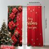 2pcs 2D Flat Printing Merry Christmas Window Drapes Merry Christmas Gifts Polyester Without Electricity Birthday Party for All