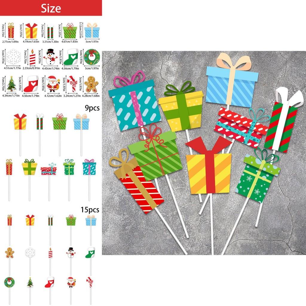 Christmas Cake Decorations With Small Flags For Festive Cake Design And Party Supplies