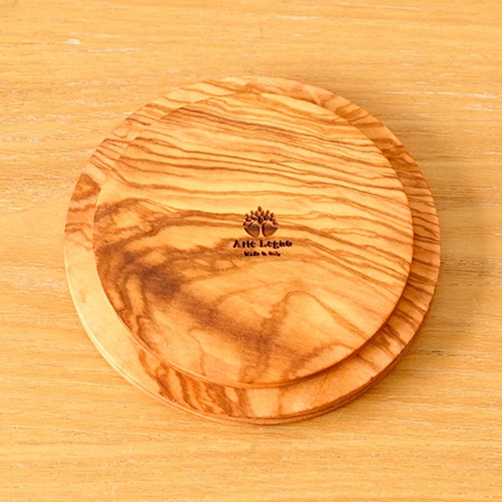 Altereno Wooden Coasters, Tray, Tabletop Accessories, Italian, Set of 2, Round, Small
