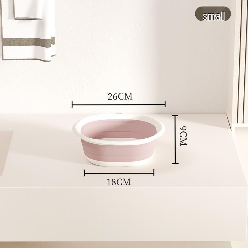 Складной умывальник: Портативный для овощей, стирки и бытового использования, утолщенный пластик.