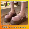 Casual fashion Mary Jane women's shoes spring and summer new Velcro low-top thick-soled heightening single shoes