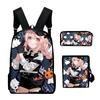 Classic VTuber Pipkin Pippa 3D Print 3pcs/Set pupil School Bags Laptop Daypack Backpack Inclined shoulder bag Pencil Case