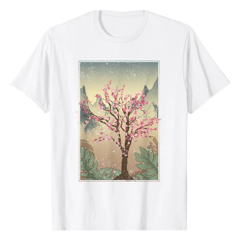 Camiseta Japonesa Pink Flower Sakura Pretty Cherry Blossom S