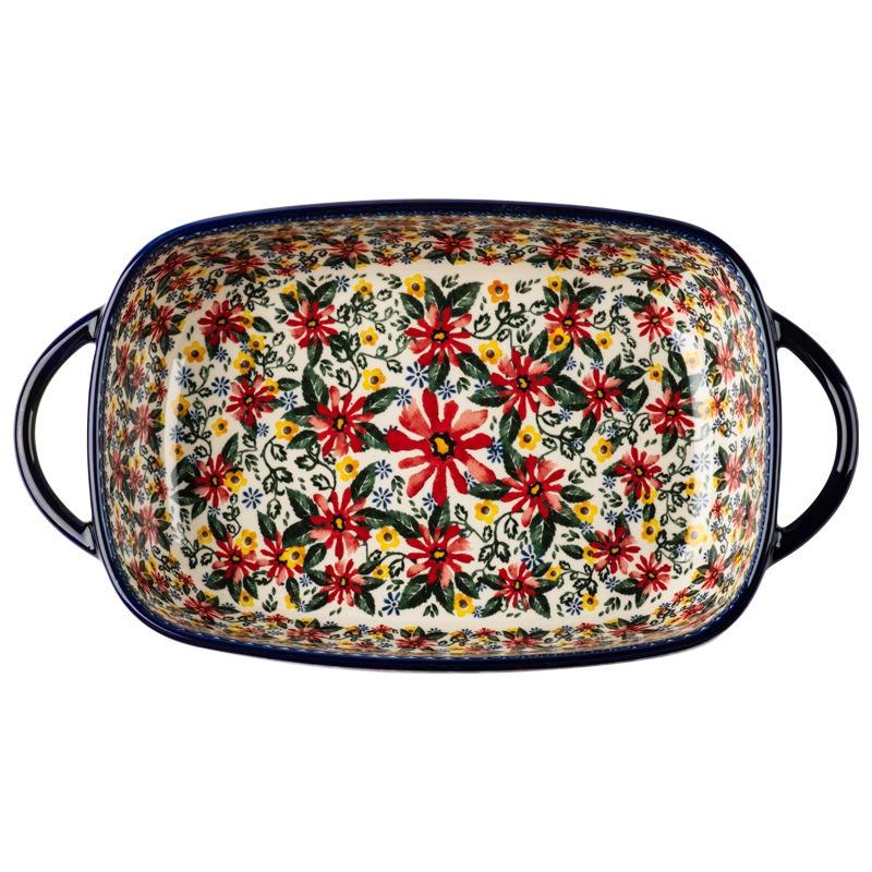 Teglia da Forno in Ceramica Stoviglie Creative da Tavola Ciotola Speciale per Forno Domestico Piatto Rettangolare Piatto per Verdure Grande
