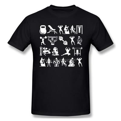 Sports Collage Essential Print Cotton T-Shirt Bodybuilding Pumping GYM Muscle Training Crossfit For Men Fashion Streetwear