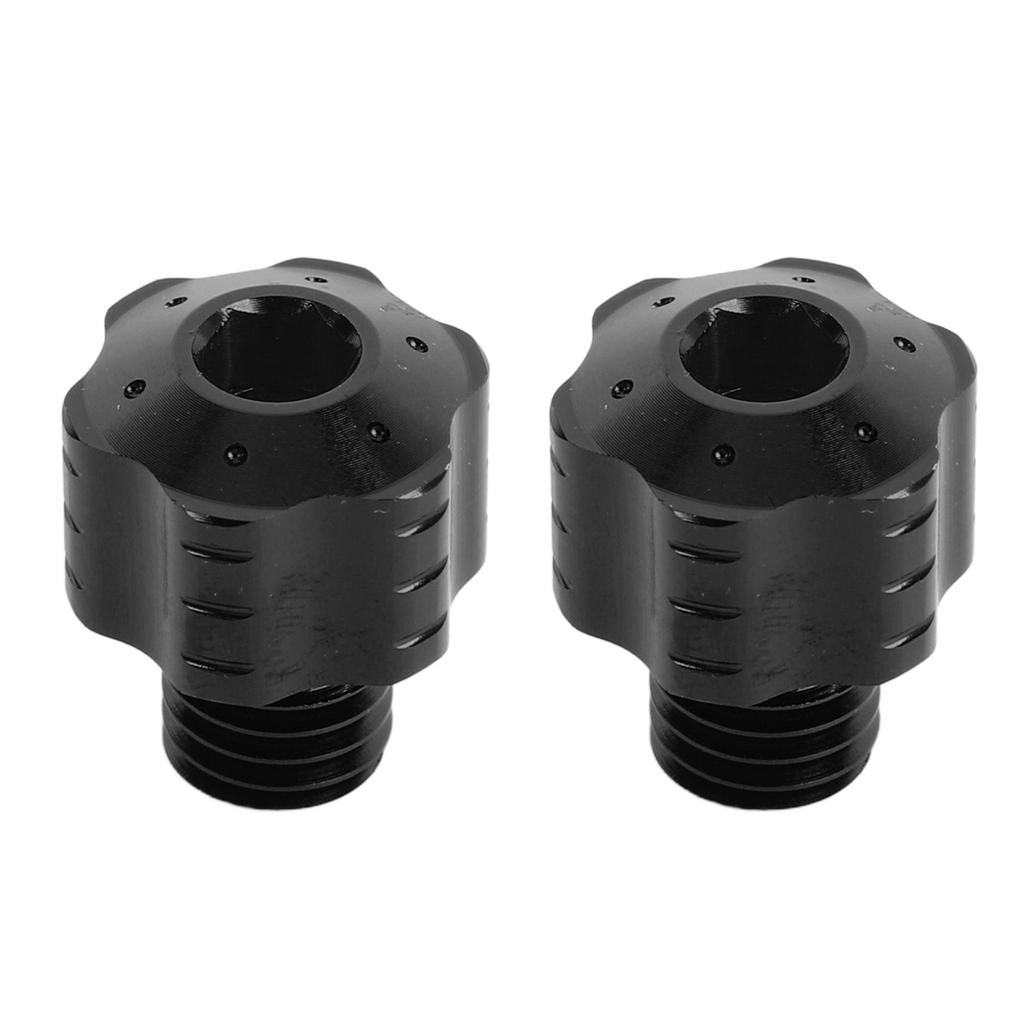 2 Pcs Motorcycle Rear View Mirror Hole Plug 10mm Reverse Thread Aluminium Alloy Mirror Hole Screws Bolts Black