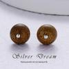 Natural Qinan Agarwood 925 Sterling Silver Luxury Stud Earrings - Chinese Style Square & Round Designs