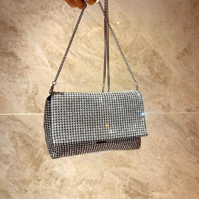 Dameveske Strass Flip Skulderveske Kjede Skrå Bærebæreveske Cluchveske Skinnende Festmiddagveske