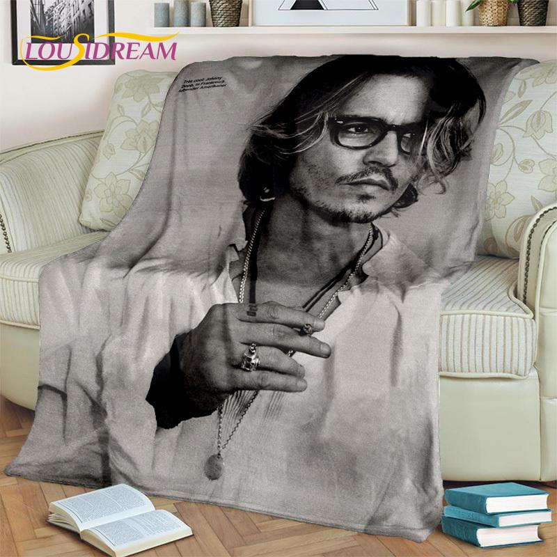3D-Druck-Serie Johnny Depp Decke, Weiche Überwurfdecke für Zuhause Schlafzimmer Bett Sofa Picknick Reise Büro Ruheabdeckung Decke Kinder