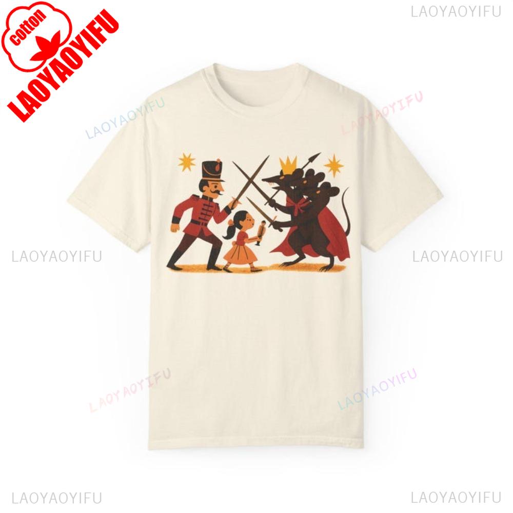 Nutcracker Ballet Shirt Nutcracker Christmas TShirt Creative Design Men Women Holiday Tshirt Xmas Unisex Festival Costumes