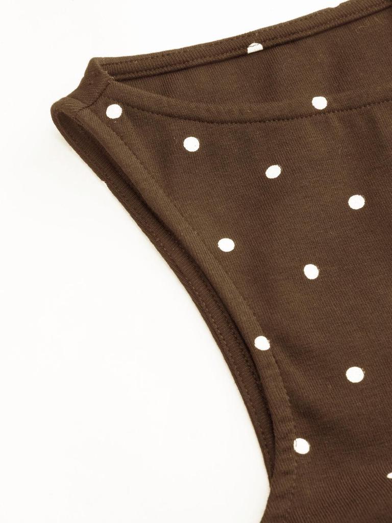 Retro Korean Polka Dot Backless Tank Top – Summer Style Slimming Sleeveless Strappy Top for Women