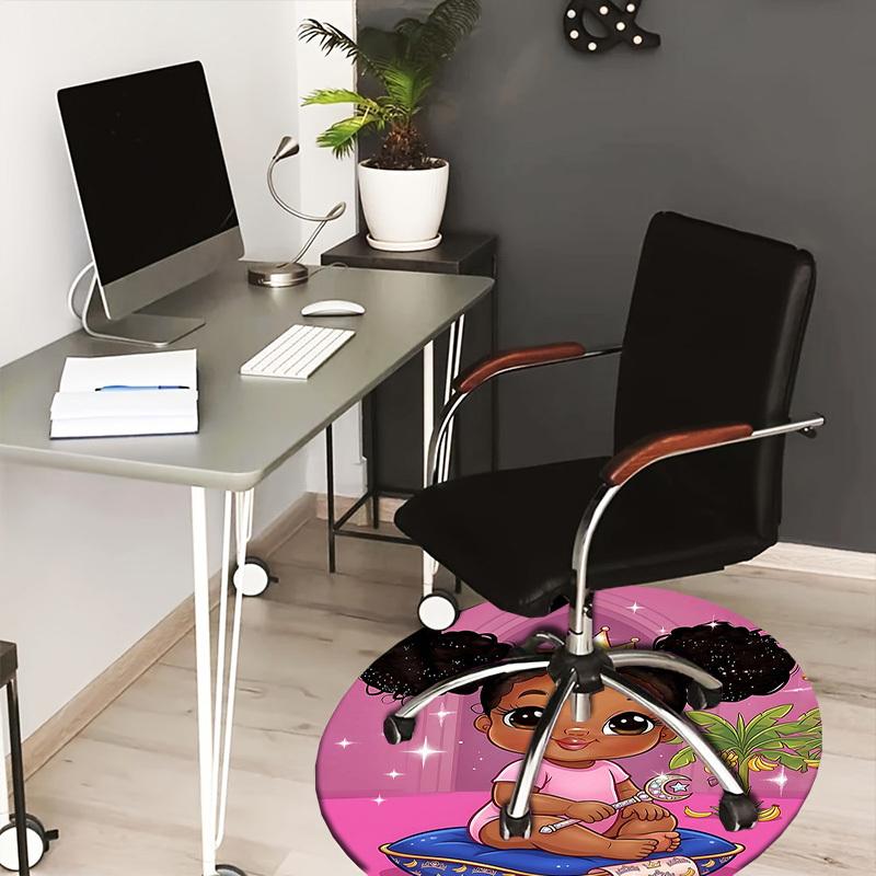 

1PC Princess Crown Non-Slip Floor Round carpet, Office, family, bedroom, Large Area Rug Indoor Rugs, Durable Polyester-L0365 80cm by 80cm