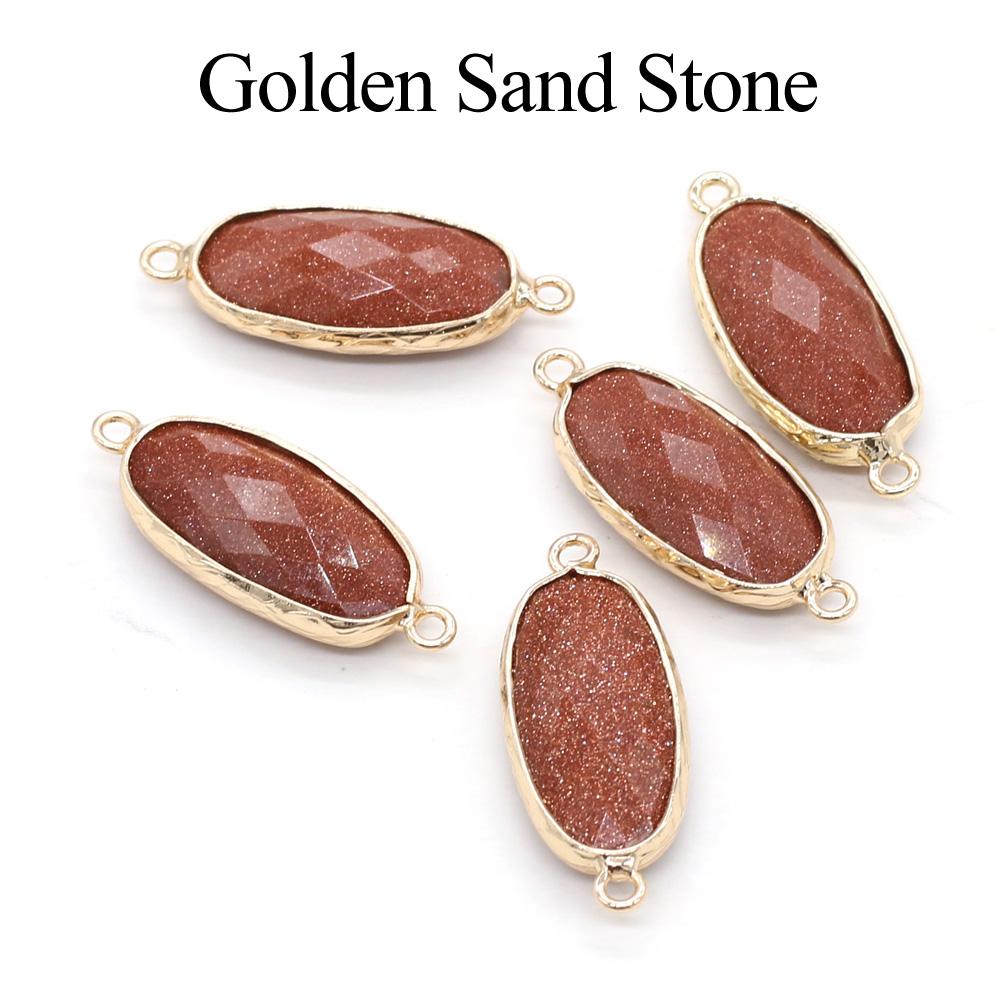 1/5 buc, Pandantiv Cristal de Vindecare Reiki Conector Oval, Energie Piatră Naturală Ametist Gemă Farmec Conector pentru Confecționare Bijuterii DIY Colier Brățară