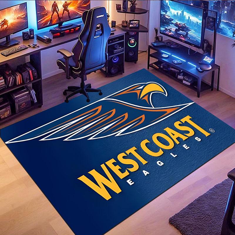 West Coast Eagles Logo Rug, Non-slip Rug, Suitable for Living Room, Bedroom, Game Room, Computer Room and Home Décor.