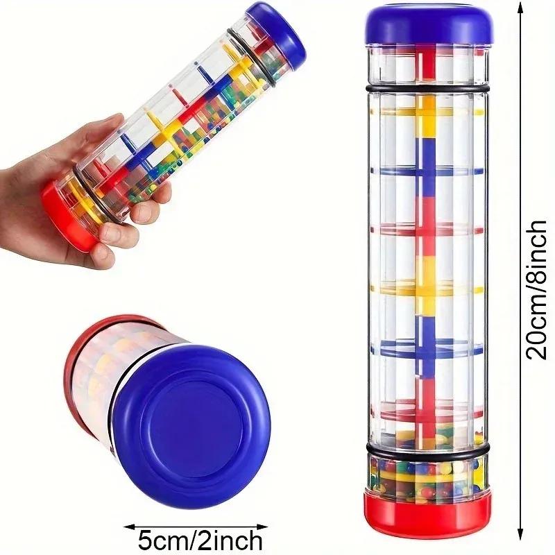 1Pcs Rainmaker Musical Toy Baby Rain Stick Rattle Montessori Sensory Toys Hand Shaking Rainstick Musical Instrument for Babies