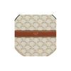 Celine Triomphe Classic Monogram Print Zipper Closure Canvas And Lambskin Round Bag Women Shoulder Bag White 10G342CAM-01TA