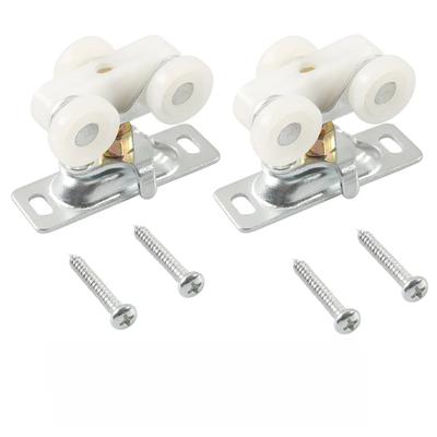 ערכת גלגלים לדלת הזזה אוניברסלית גלגלי החלפה פלדה עמידים שקטים וחלקים עבור דלתות כיס, ארונות, דלתות אסם, קרוואנים וקמפרים