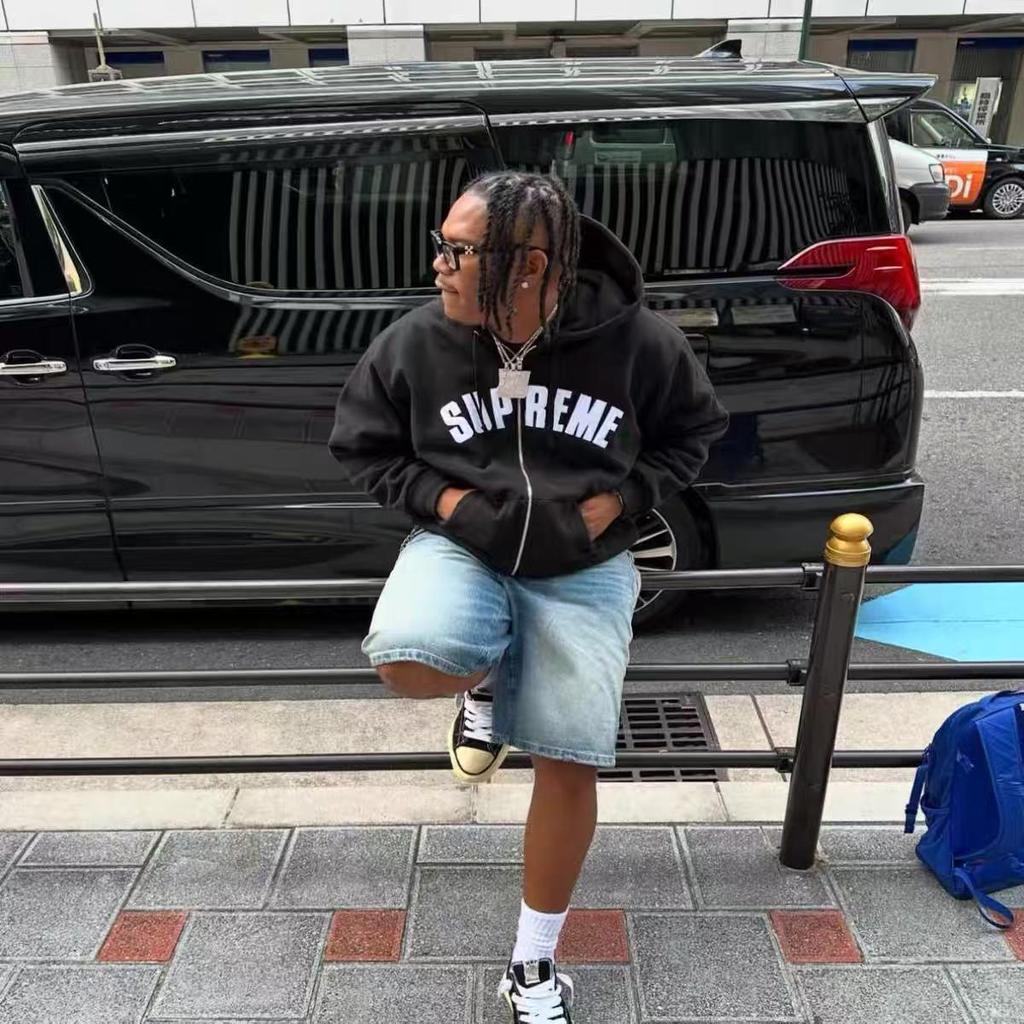 Promi-Stil 2025 SUPREME Buchstaben Damen Reißverschluss Hoodie Strickjacke