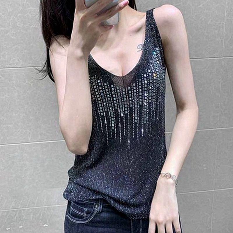 Women's 2022 Summer Ice Silk Sleeveless Knit Camisole Top