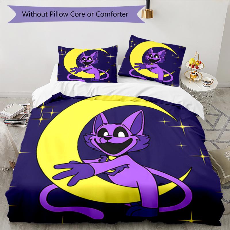 3pcs Smiling Critters1 Pattern Bedding Set Duvet Cover Set Includes Duvet Cover &pillowcases, Perfect All Season Bedroom Decoration & Gift