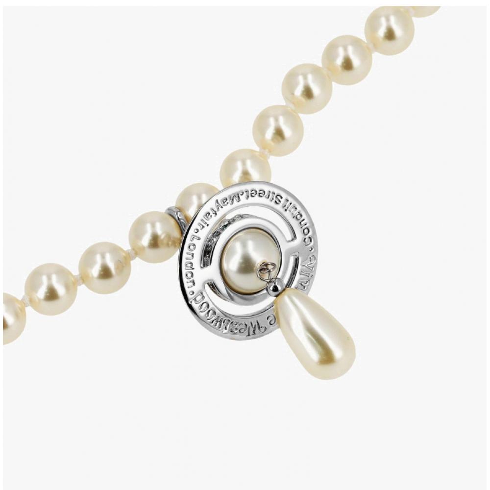 Vivienne Westwood Women Low Pearl Drop Choker Necklace 63030008