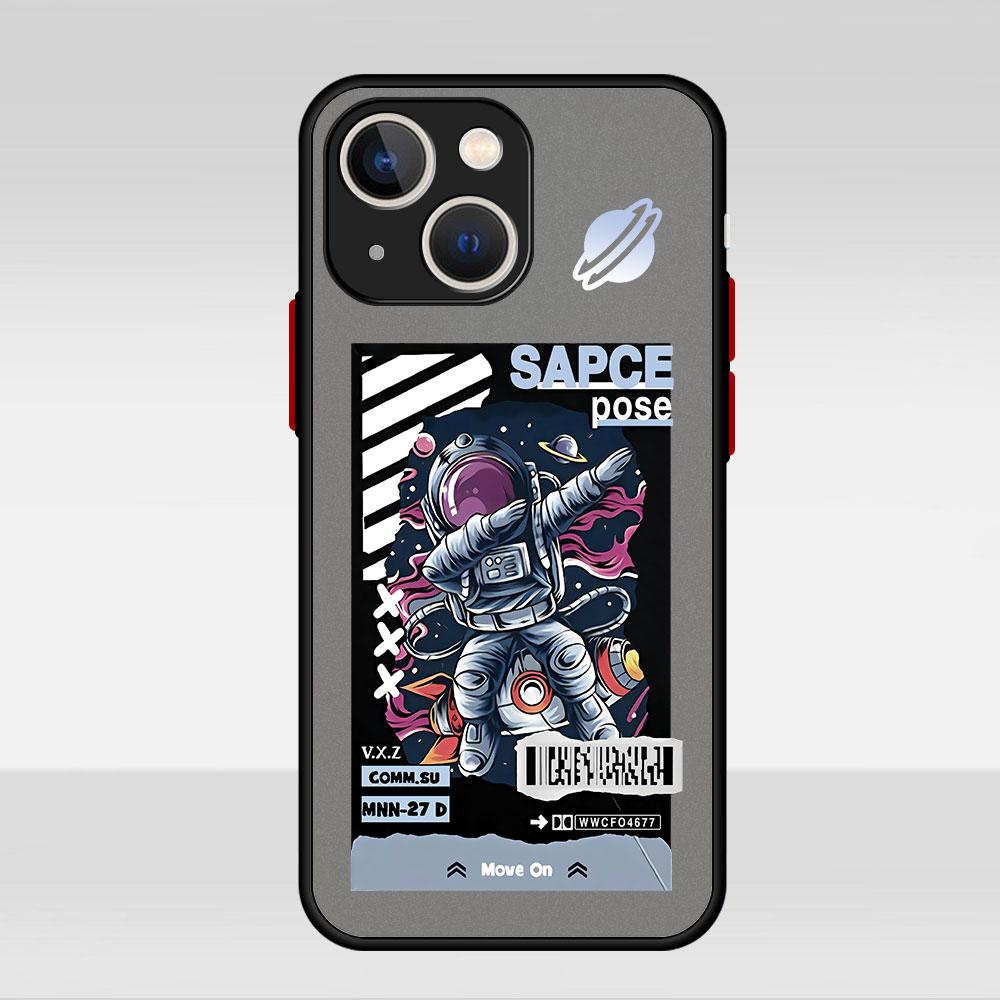 Cute Astronaut Planet Matte Case For Apple iPhone 14 11 13 7 12 Pro 7 XR XS Max 8 6s SE 2022 Soft Phone Cover
