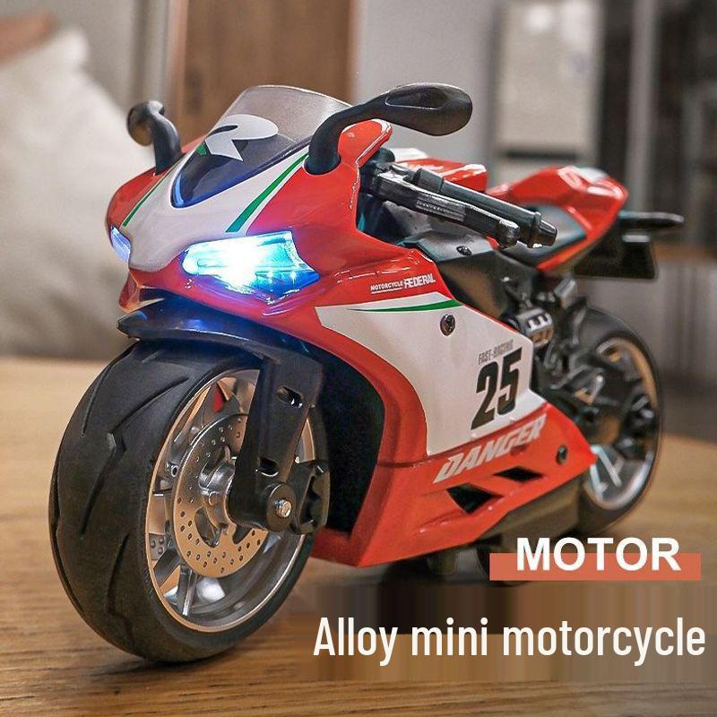 Alloy Motorcycle Model Toy for Boys - Racing Car Ornament and Decompression Toy