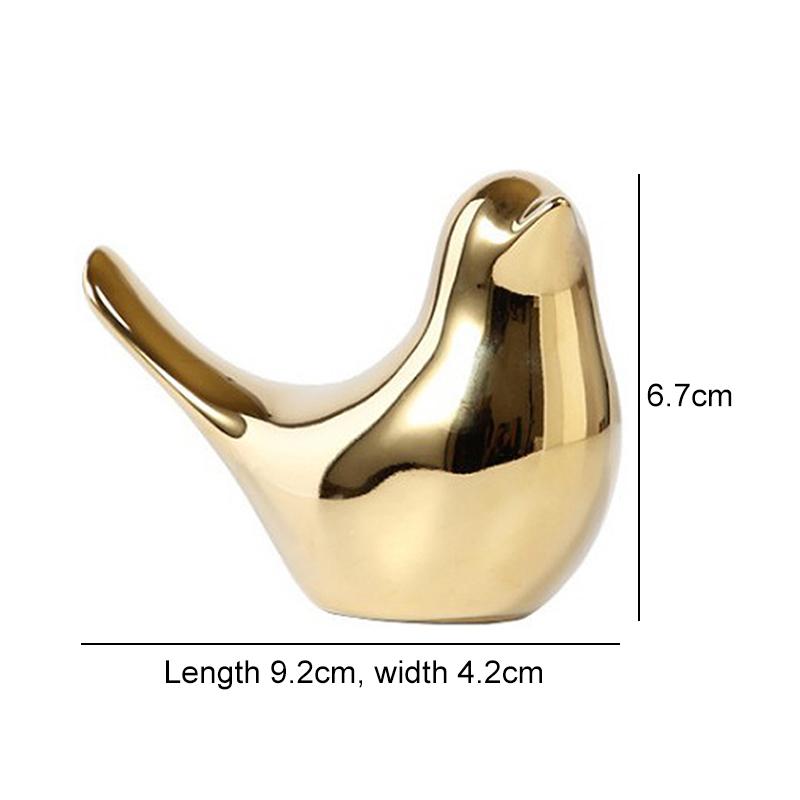 Gold Ceramic Bird Figurines Modern Living Room Hom Desktop Statue Office Study Room Desktop Decor Home Accessories