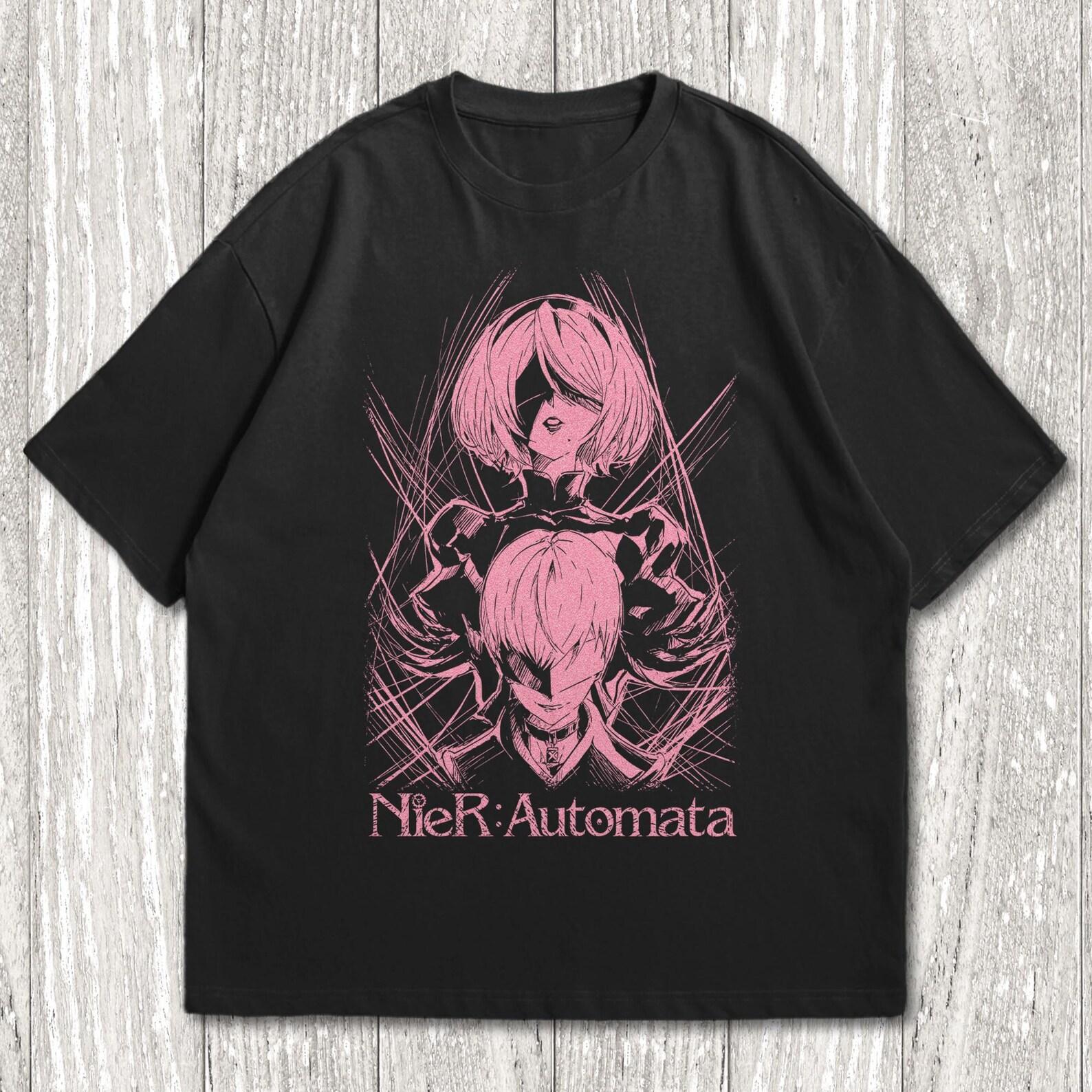 NieR: Automata T-Shirt, Unisex Nier 2B Yorha Gaming T-Shirt, Unisex Cyber Sigilism Game Metal Fan Gift, Anime Waifu S