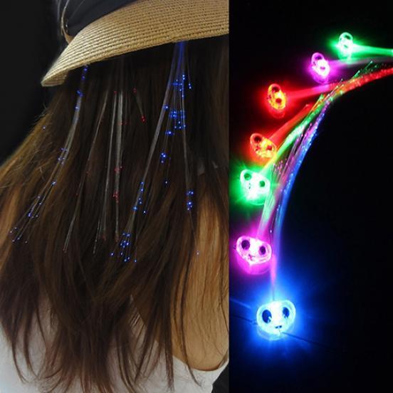 Fashion Party Cool Cilp Glow Flash LED Hair Extension Braids Hairpin Decoration