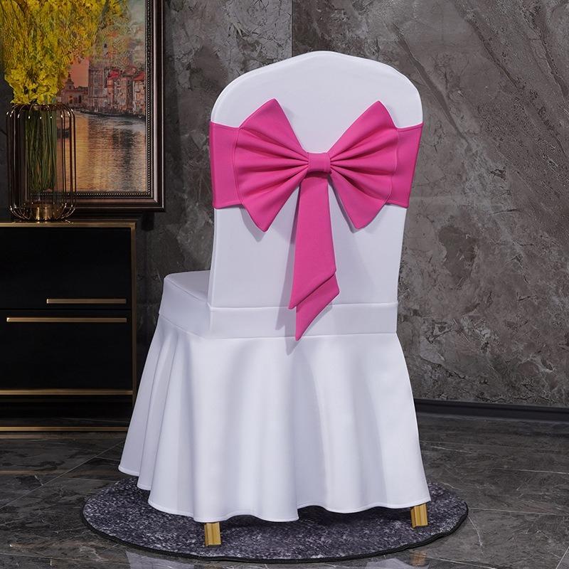 10PCS Thicken Spandex Chair Cover Band Ribbons Chair Tie Backs for Party Banquet Decor Wedding Decoration Knot Chair Bow Sashes