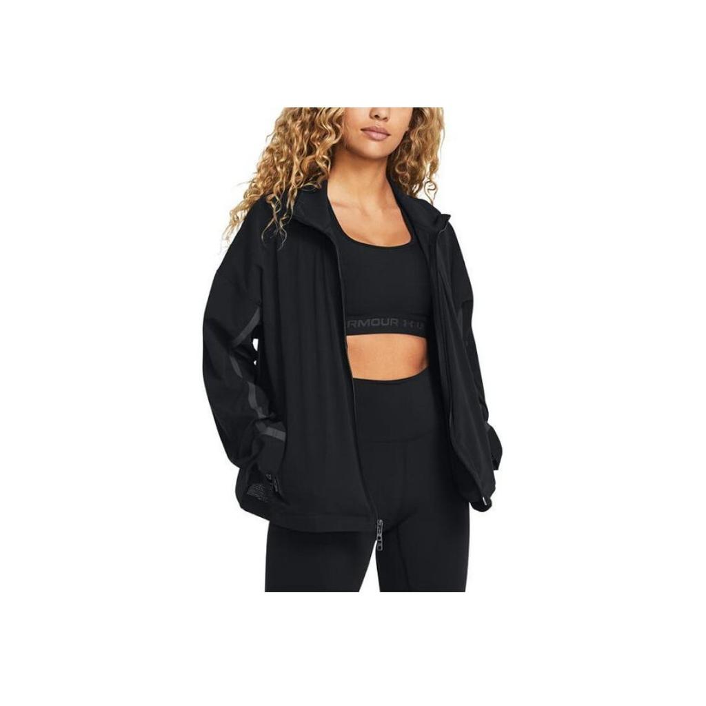 Under Armour Hooded Casual Comfortable Jacket Women Jackets Black 1385895-001