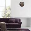 12-inch Plastic & Glass Wall Clock - Wood Craft (Silent Movement), Black