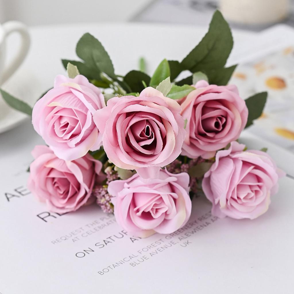 1/4PCS Silk Artificial Flowers Rose Bouquet Christmas Garden Home Wedding Bridal Bouquets Decoration Diy Gift Flower Arrangement