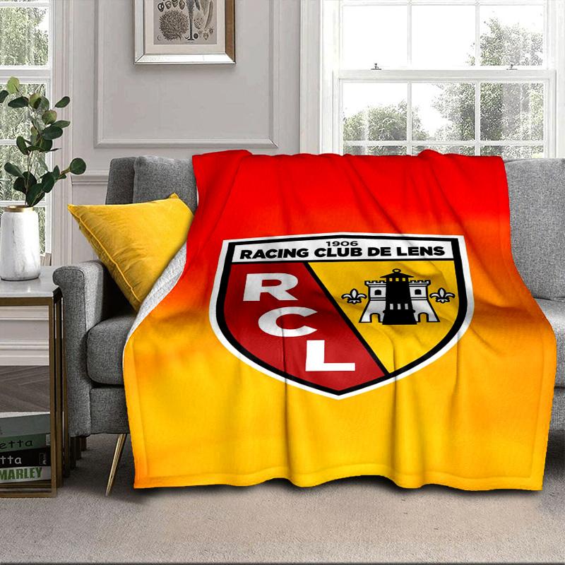 Racing Club De Lens Crest Portable Blanket/Soft Blanket Bedding Blanket Suitable for Travel Camping Living Rooms Offices Sofas Fan Gifts