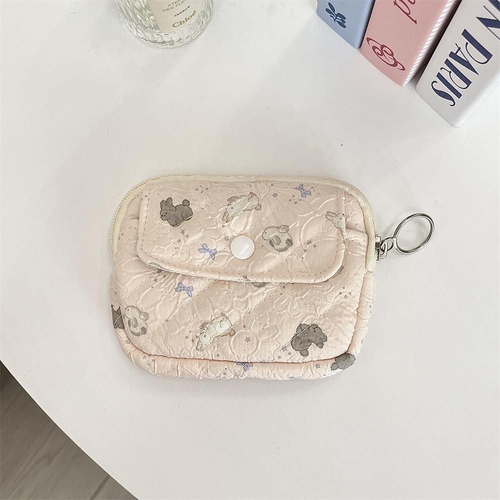 Gifts Cartoon Floral Coin Purse Multifunctional Quilted ID Holder Cute Quilted Storage Bag Portable Key Coin Purse