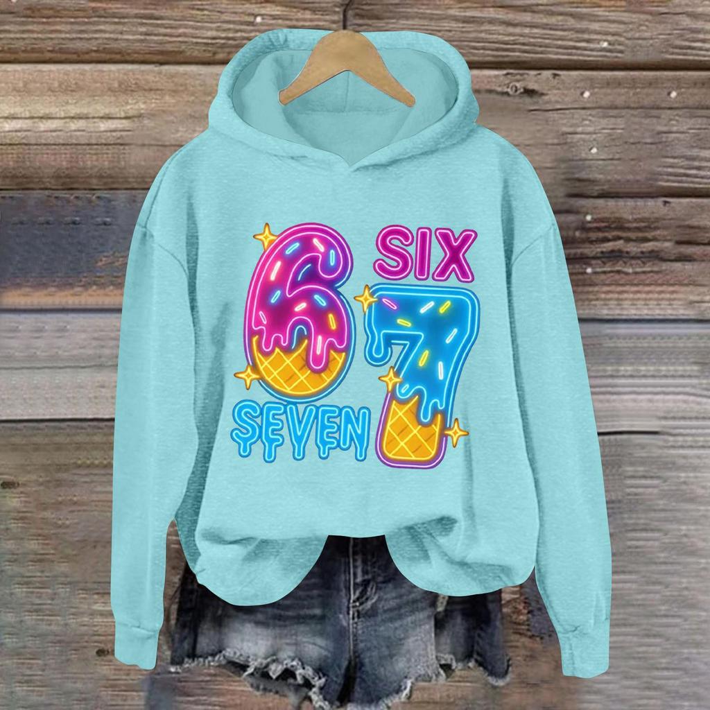 Damen Modisches Lässiges Langärmliges Bedrucktes Kapuzensweatshirt