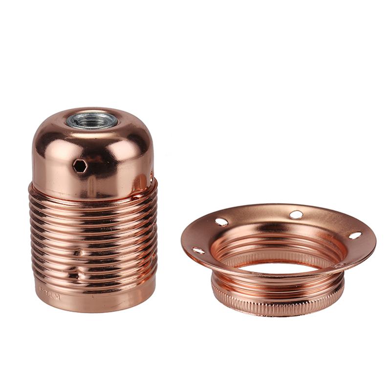 E27 Metal Vintage Lamp Holder DIY Industrial Pendant Light Bulb Base With Ring Retro Screw Socket Fitting Adapter Lamp Socket