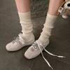 Soft Cowhide~ Genuine Leather Retro Square Head Pearl Bow German Training Shoes Women's 2025 New Casual Board Shoes Forrest Gump Shoes