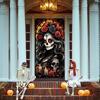 Day of The Dead Door Cover Dia De Los Muertos Boor Banner Backdrop Sugar Skull Rose Altar Mexican Fiesta Party Decorations